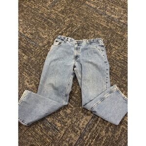LL Bean Comfort Waist Mens 37x30 Light Wash Relaxed Straight Leg Jeans 250265